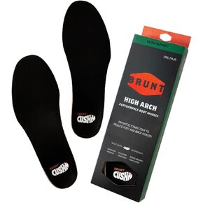 Brunt High Arch Cush’n Insoles - Comfort Wook Boot Insoles بدعم إضافي - مثبت القوس العائلي - لوحة دعم محفوظة 3/4 " - فتل الرطوبة - علاج مضاد للظهور