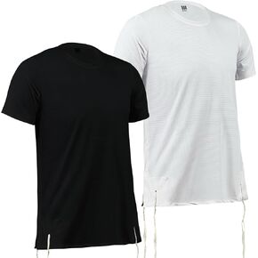 Dry Fit Kosher Tzitzit T-Shirt Round Neck by Melechet Machshevet Judaica–Breathable Moisture Wicking Athletic Tee Mesh Fabric