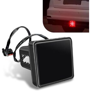 1 PC Car 12V Hook Tail Light, Square Non-polarity Design Super Bright Waterproof 15 LED Brake Light, Plug Play Safety Warning Bulb with Wiring Harness, Suitable for Most Car Models (Black)