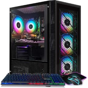 STGAubron Gaming Desktop PC, Intel i9-11900KF up to 5.3GHz, Radeon RX 6700XT 12G GDDR6, 16G DDR4, 1T SSD, 600M WiFi, BT 5.0, RGB Fan x 6, RGB Keyboard & Mouse & Mouse Pad, W11H64