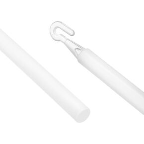 Uxcell 2pcs 35 "بديل العصا الستائر ، الستائر الميل مع الخطاف والقبضة ، عصا قضيب الستائر الرأسية لافتتاح الستارة النافذة ، أبيض