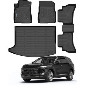 Icyhaws® Floor Mats for Buick Envision 2021 2022 2023 2024 2025 | All Weather TPE Rubber Car Floor Liners Automotive Accessories for Buick Envision 2021-2025 | Front & 2nd Row, 3-pc Black