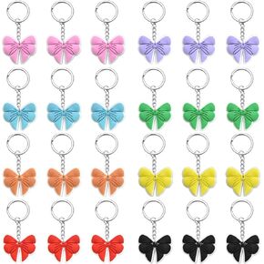 24Pack Elegant Bow Keychains Cute Key Chain Party Favor Birthday Gift Wedding Giveway