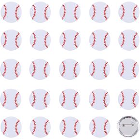 24 Pcs Baseball Buttons Pins-1inch Round Little Hat Pin,Baseball Gifts for Team,Personalizable Hat and Bag Accessories for Players and Fans