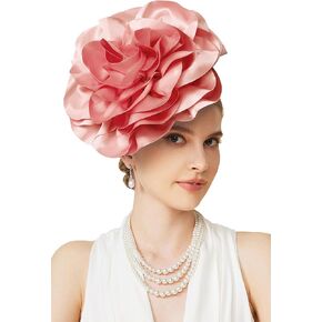 قبعات Babeyond Fascinators للنساء - شاي حفلة كنتاكي ، هاتينات ديربي قبعة ناعمة زهرة رقيقة رأس رأس مع مقطع شعر
