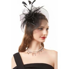 Babeyond Women's Fascinator Hat Kentucky Hat Feather Derby Derby Fascinator Tea Party قبعة لحفل الزفاف