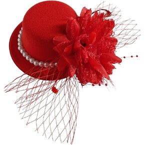 Women's Fascinators,Mini Tea Party Hat Vintage Feather Church Wedding Headwear