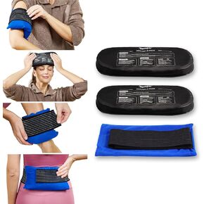 Reusable Hot and Cold Ice Packs for Injuries 3h+ Long Lasting Reusable Gel Wraps for Shoulder Back Knee Joint Pain Muscle Soreness and After Surgery 2pcs with Strap
