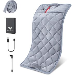 Vofuoti Weighted Heating Pad with Battery, 3 Heat Settings, Electric Cordless Heating Pad for Back, Neck & Shoulder, Abdomen, Portable Machine Washable, Large Heated Pad for Women Men 12" x 24"