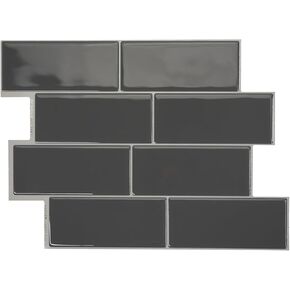 SMART TILES Peel and Stick Backsplash - 5 Sheets of 11.56" x 8.38" - 3D Adhesive Peel and Stick Tile Backsplash for Kitchen, Bathroom, Wall Tile