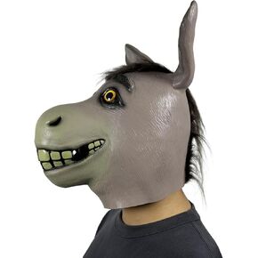 Donkey Mask, Funny Latex Movie Character Animal Head Mask for Cosplay Costume Mask - Small Size
