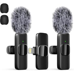 Labstandard Professional Wireless Lavalier Lapel Microphone for iPhone, iPad, Mini Video Recording Mic for Interview Video Podcast Vlog YouTube & Livestream, Noise Reduction, Plug & Play