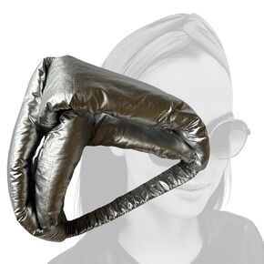 Silver Crown-Style Headband for Women – Adjustable Elastic Back, Voluminous Hair Accessory