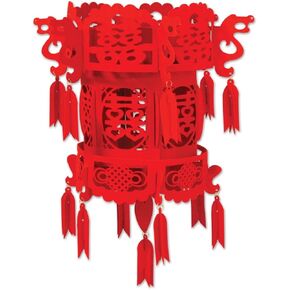 Beistle Felt Chinese Palace Lantern, 18", Red