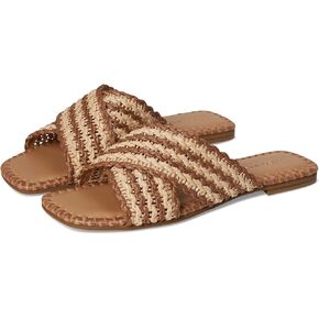 Women's Nylie Flat Sandal, Brown/Light Natural Multi, 6