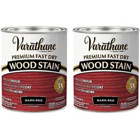 Rust-Oleum Varathane 307414 Premium Fast Dry Wood Stain, Quart, Barn Red