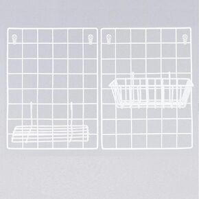DIJIAHUA 2 Pack Wall Grid Panel with Grid Baskets