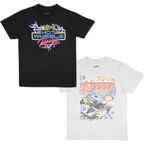 Isaac Morris Limited Hot Wheels Boys 2-Pack Short Sleeve T-Shirt Bundle 2-Piece Set of T Shirts with Graphic Print for Kids