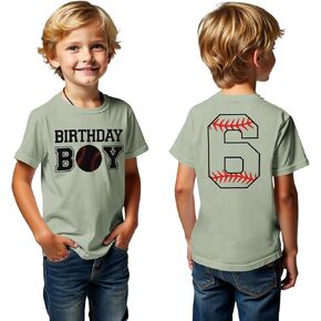 SOFEON Baseball Birthday Boy Shirts 6th 7th 8th 9th 10th Boys Birthday Party T-Shirt Kids Baseball Gift Short Sleeve Tees