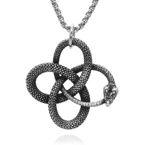 PEAS Punk Jewelry Necklace Stainless Steel Snake Pendant Necklace