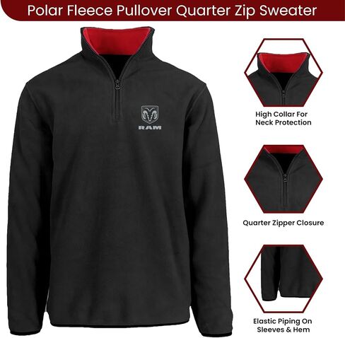 JH DESIGN GROUP Men’s Dodge Ram Truck Quarter Zip Fleece Sweatshirt 3 Colors in Saudi Arabia