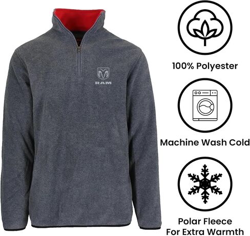 JH DESIGN GROUP Men’s Dodge Ram Truck Quarter Zip Fleece Sweatshirt 3 Colors in Saudi Arabia