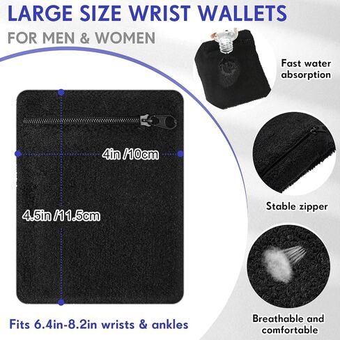 Bememo 3 Pcs Wrist Wallet Pouch for Men Women Zipper Wallet Wristband Pocket Wrist Card Holder for Jogging Cycling Walking Storing Cash Keys Cards in Saudi Arabia