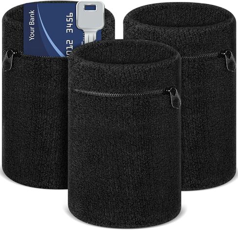 Bememo 3 Pcs Wrist Wallet Pouch for Men Women Zipper Wallet Wristband Pocket Wrist Card Holder for Jogging Cycling Walking Storing Cash Keys Cards in Saudi Arabia