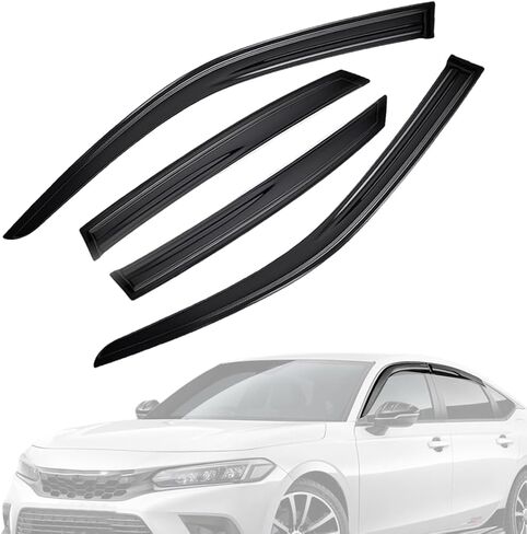 Window Visors Rain Guards Fit 2022, 2023, 2024, 2025 Honda Civic Sedan Side Window Deflectors Vent Shades Sun Visors Mugen Style Tape-On 4PCS in Saudi Arabia