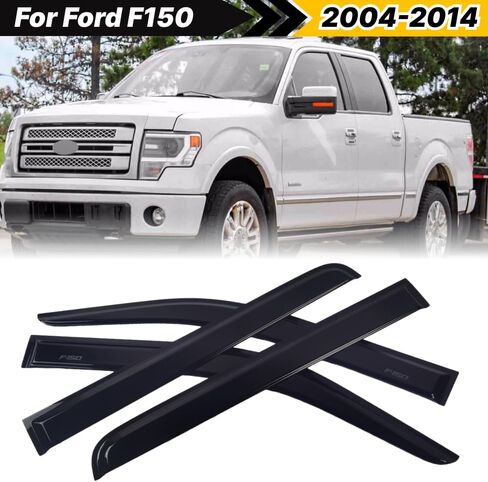 واقي نافذة درع النافذة لفورد F150 2004-2014 ، 4pcs نافذة نافذة حراسة النافذة المنحرفات الرياح لفورد F150 2004-2014 TAPE-ON in Kuwait