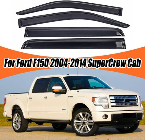 واقي نافذة درع النافذة لفورد F150 2004-2014 ، 4pcs نافذة نافذة حراسة النافذة المنحرفات الرياح لفورد F150 2004-2014 TAPE-ON in Kuwait