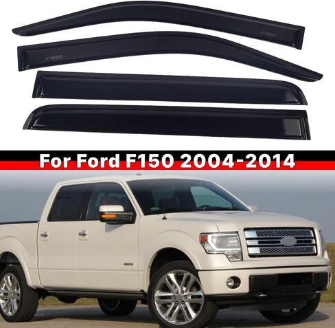 واقي نافذة درع النافذة لفورد F150 2004-2014 ، 4pcs نافذة نافذة حراسة النافذة المنحرفات الرياح لفورد F150 2004-2014 TAPE-ON in Kuwait