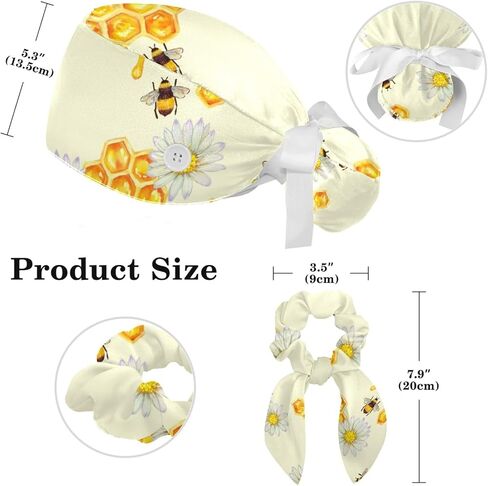 1 Pack Adjustable Sweatband Bouffant Hats with Button Scrub Caps Long Hair in Saudi Arabia