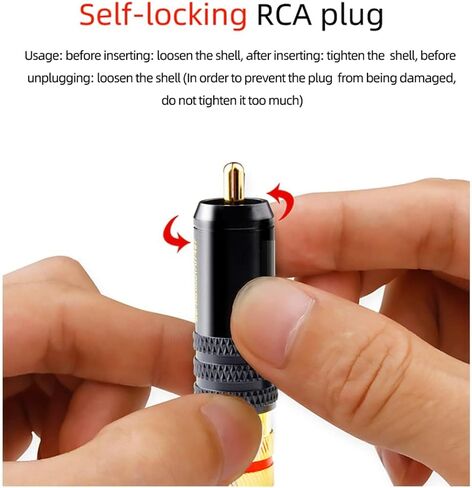 Tertullus 1 Pair RCA Cables A10 HiFi Phono Cable RCA Male to Male Stereo Cable 6N OFC Copper Silver Plated Audiophile Interconnect Cable for Home Theater, Subwoofer,HDTV, Amplifiers(1.5m/4.92FT) in Saudi Arabia