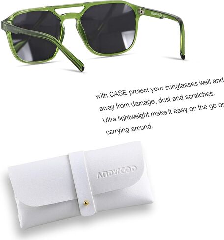 ANDWOOD Trendy Aviator Polarized Sunglasses Men Women Square Stylish Frame Sun Glasses in Kuwait