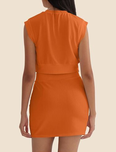 CHERFLY 2 Piece Sets for Women 2025 Summer Skirt Set Casual Tank Top Mini Knit Skirt Matching Sets in Saudi Arabia