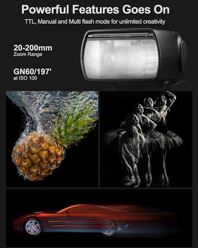 Godox TT685II-S TTL مزامنة عالية السرعة 1/8000s 2.4G GN60 فلاش كاميرا Speedlite Speedlight مع جهاز إرسال الزناد اللاسلكي Godox XPro-S متوافق مع كاميرات Sony وموزع الروائح، الفلتر، Snoot، ضوء USB in Kuwait