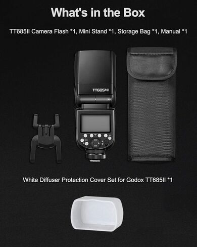 Godox TT685II-S TTL مزامنة عالية السرعة 1/8000s 2.4G GN60 فلاش كاميرا Speedlite Speedlight مع جهاز إرسال الزناد اللاسلكي Godox XPro-S متوافق مع كاميرات Sony وموزع الروائح، الفلتر، Snoot، ضوء USB in Kuwait