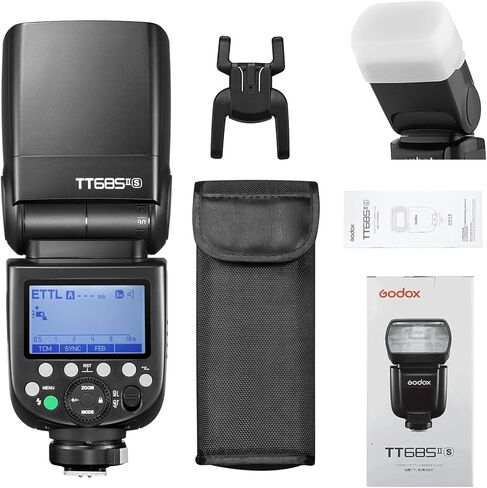 Godox TT685II-S TTL مزامنة عالية السرعة 1/8000s 2.4G GN60 فلاش كاميرا Speedlite Speedlight مع جهاز إرسال الزناد اللاسلكي Godox XPro-S متوافق مع كاميرات Sony وموزع الروائح، الفلتر، Snoot، ضوء USB in Kuwait