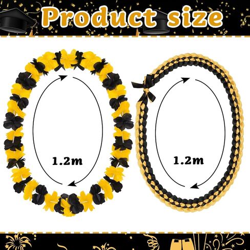 2 Pcs Graduation Leis Braided Ribbon Lei 2025, Red and Black Graduation Flower Necklace Hawaiian Leis for Graduation Party Supplies Graduates Gift Accessories in Saudi Arabia
