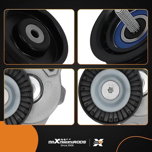 MaxPeedingRods محرك محرك حزام حزام الموتر و Pulley Bulley حزام السربنتين ، من أجل مرسيدس-بنز ML550 ML350 GL450 GL550 SLK280 SLK300 E350 R350 G550 C280 C230 06-11 ، استبدل# 2722000070 | 2722021419 in Saudi Arabia