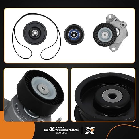 MaxPeedingRods محرك محرك حزام حزام الموتر و Pulley Bulley حزام السربنتين ، من أجل مرسيدس-بنز ML550 ML350 GL450 GL550 SLK280 SLK300 E350 R350 G550 C280 C230 06-11 ، استبدل# 2722000070 | 2722021419 in Saudi Arabia