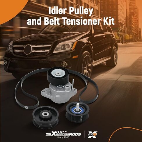 MaxPeedingRods محرك محرك حزام حزام الموتر و Pulley Bulley حزام السربنتين ، من أجل مرسيدس-بنز ML550 ML350 GL450 GL550 SLK280 SLK300 E350 R350 G550 C280 C230 06-11 ، استبدل# 2722000070 | 2722021419 in Saudi Arabia