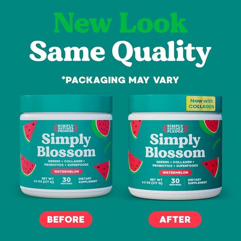 Blossom Nutrition Daily Greens & Superfood Powder + Collagen + Probiotics for Women's Digestive Health & Bloating Relief. Help Your Health Bloom - 30 Day Supply - Watermelon in Saudi Arabia