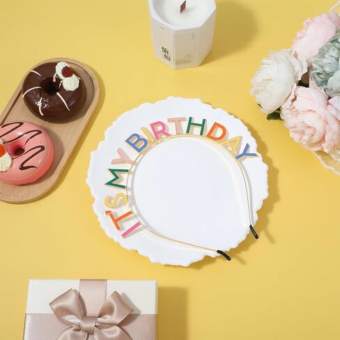 Its My Birthday Headband,Rainbow Happy Birthday Headband,Colorful Metal Its My Birthday Crown for Women Girls Kids in Saudi Arabia