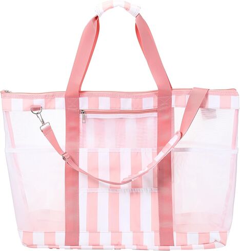 42L 42 LAGE MESH BACK BAG 10 جيوب حمام السباحة مع حقيبة شاطئية سستة XL مع مقابض وأشرطة الكتف in Kuwait