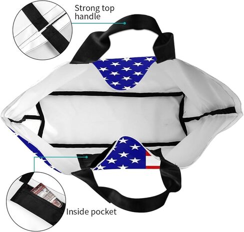 4th of July Tote Bag Women large American flag bag Interior Pocket Reusable Independence day Travel tote bags in Kuwait