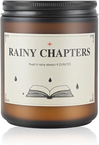 Rainy Chapters Scented Jar Candle - 100% Soy Wax Aromatherapy Candle with Juniper & Cedar Notes, Long-Lasting Fragrance for Home, Relaxation Romantic Ambience (4oz, 20-Hour Burn Time) in Kuwait