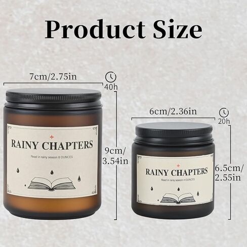 Rainy Chapters Scented Jar Candle - 100% Soy Wax Aromatherapy Candle with Juniper & Cedar Notes, Long-Lasting Fragrance for Home, Relaxation Romantic Ambience (4oz, 20-Hour Burn Time) in Kuwait