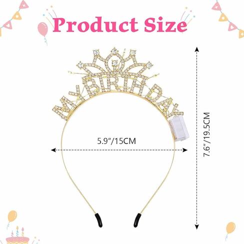 DRESBE Light Up Birthday Headband LED Rhinestone My Birthday Headbands Party Favors Hair Accessories for Women in Saudi Arabia